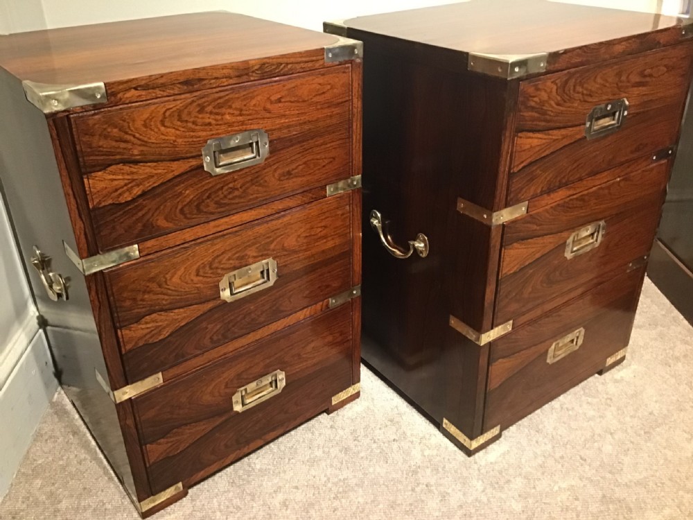 Pair of military style bedside chests View V