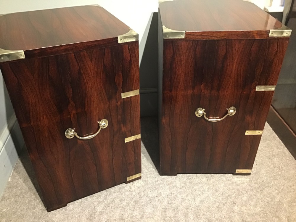 Pair of military style bedside chests View X