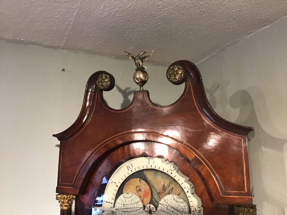 Antique mahogany longcase clock View III