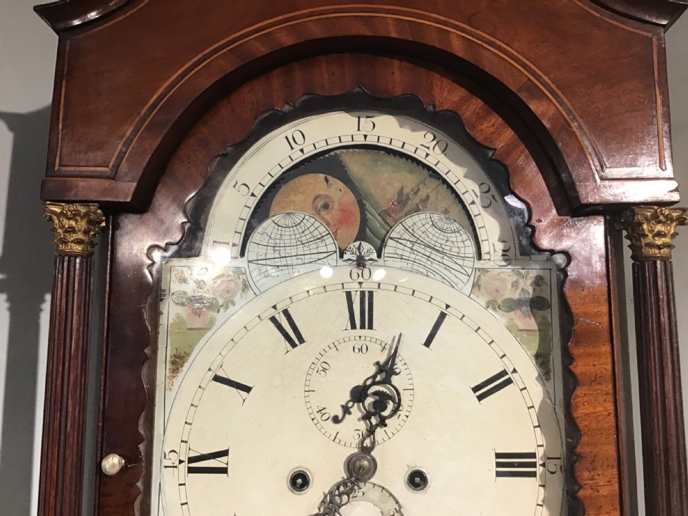 Antique mahogany longcase clock View IV