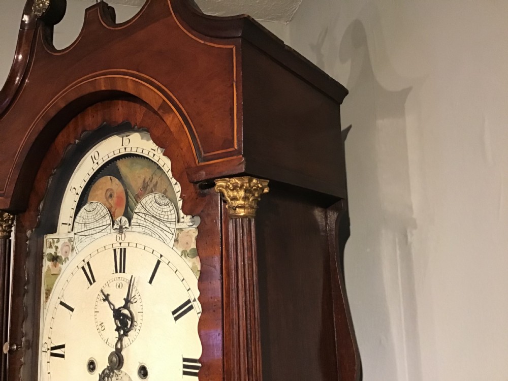 Antique mahogany longcase clock View X