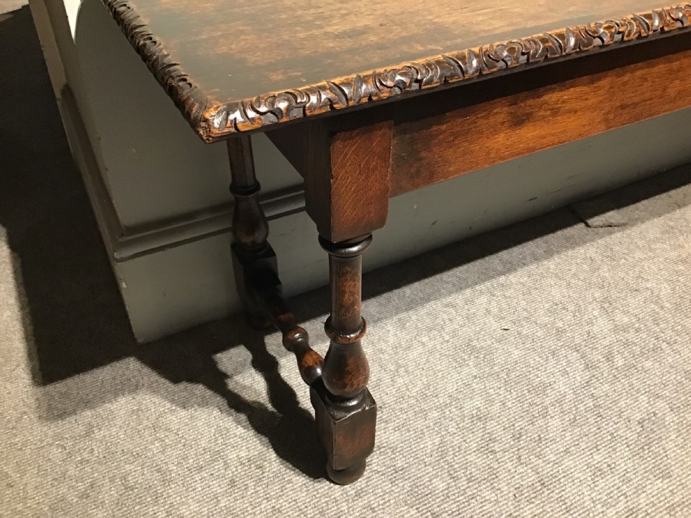 An antique oak hall bench View IV