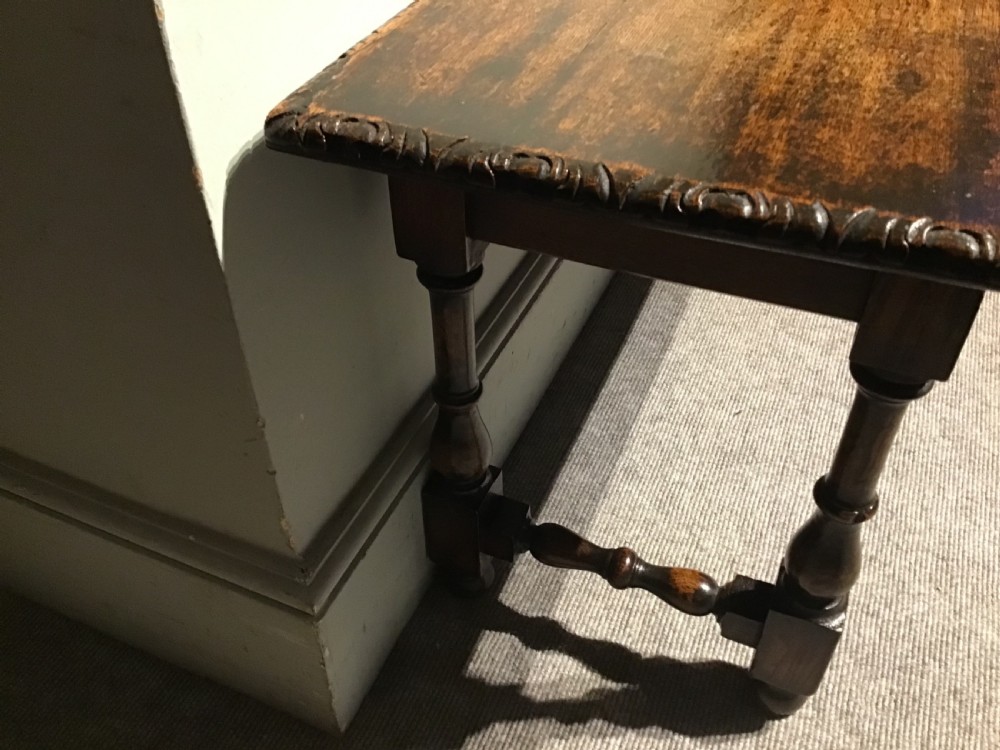 An antique oak hall bench View V
