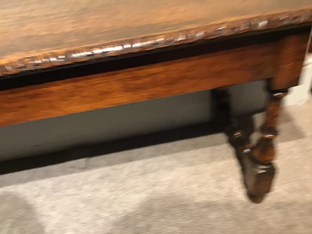 An antique oak hall bench View VI