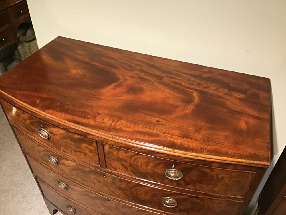 Antique bow front chest of drawers View III