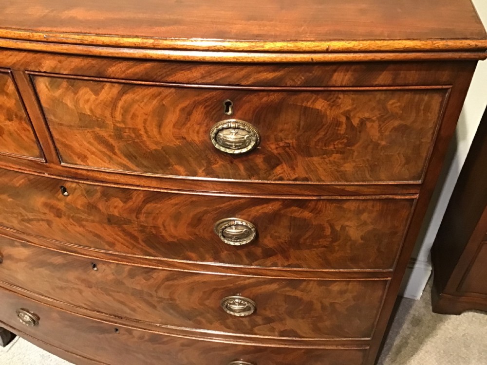 Antique bow front chest of drawers View IV
