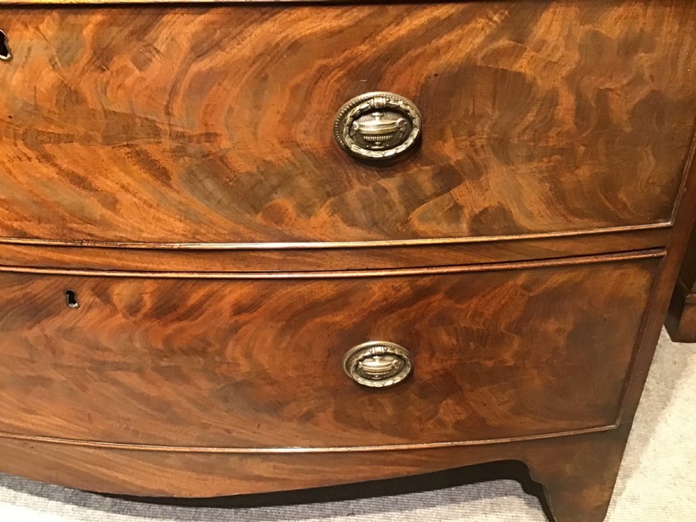 Antique bow front chest of drawers View V