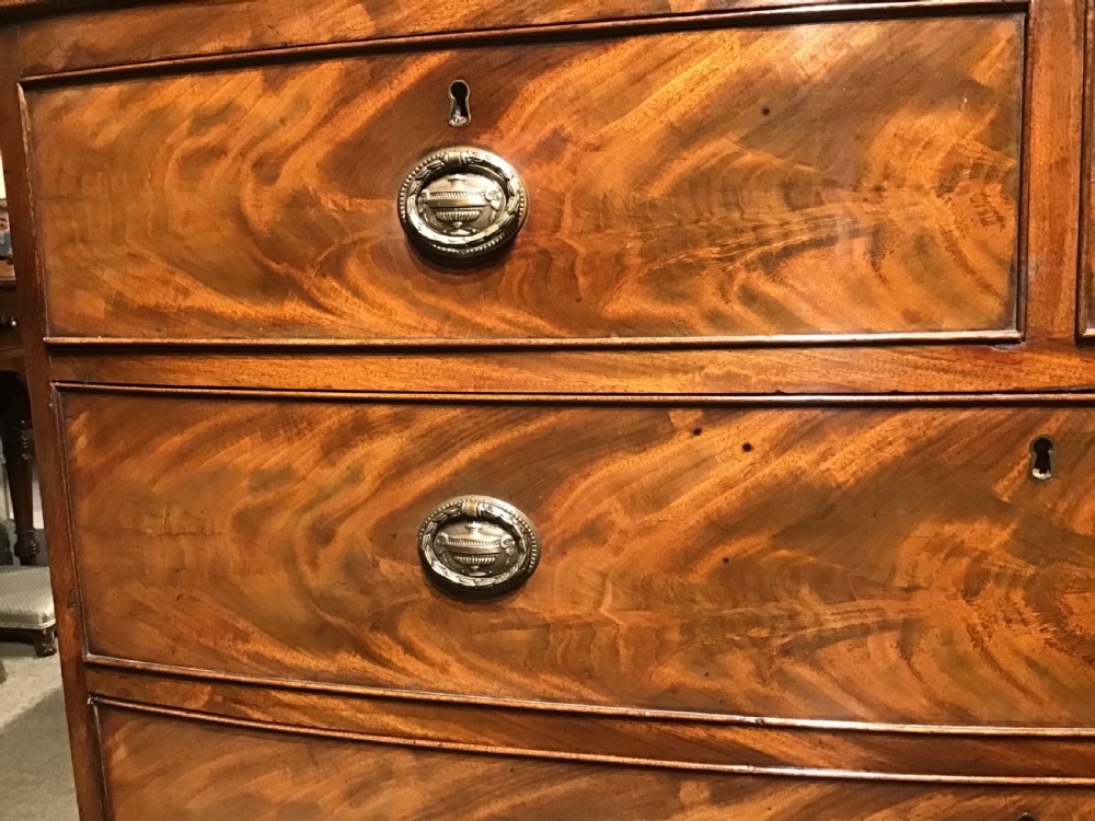 Antique bow front chest of drawers View VII