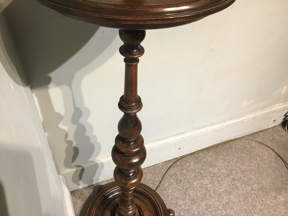 Antique walnut standard lamp table View III