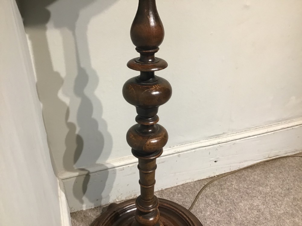 Antique walnut standard lamp table View IV