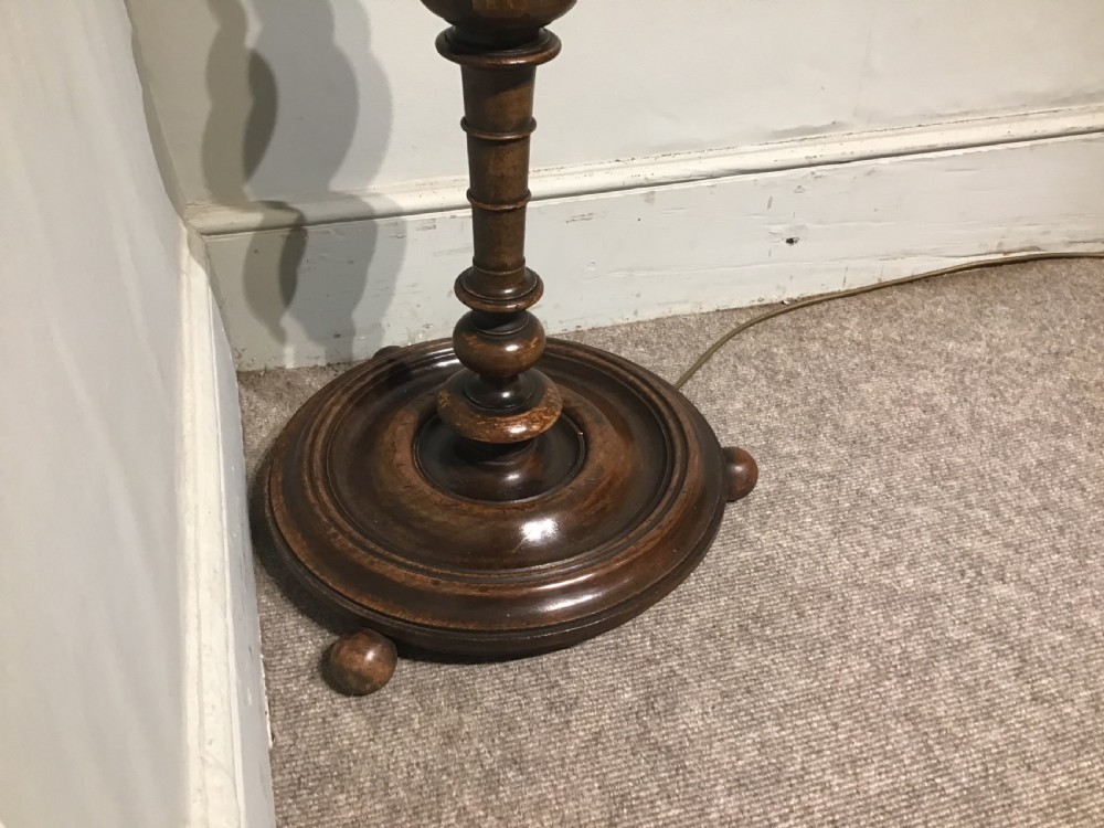 Antique walnut standard lamp table View V