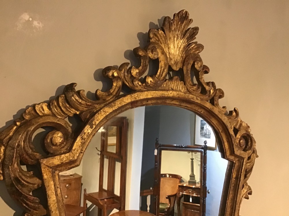 Antique carved giltwood mirror  View II