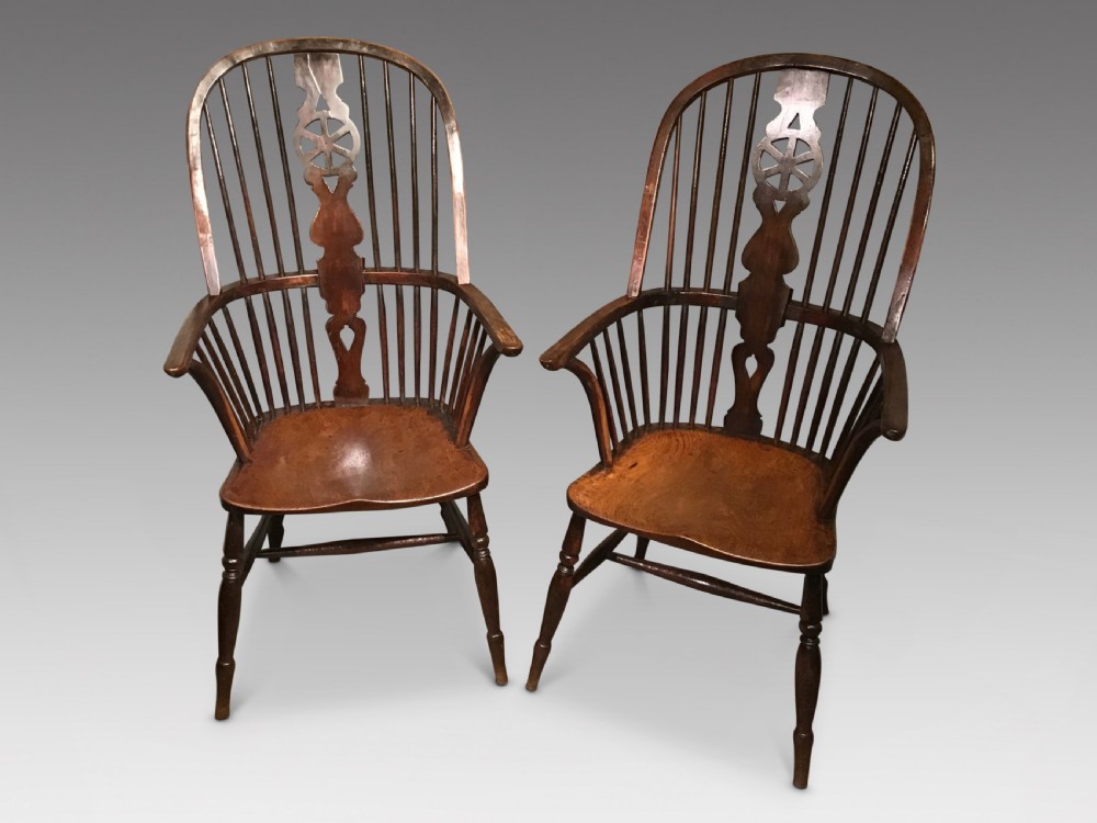 A pair of antique Windsor chairs