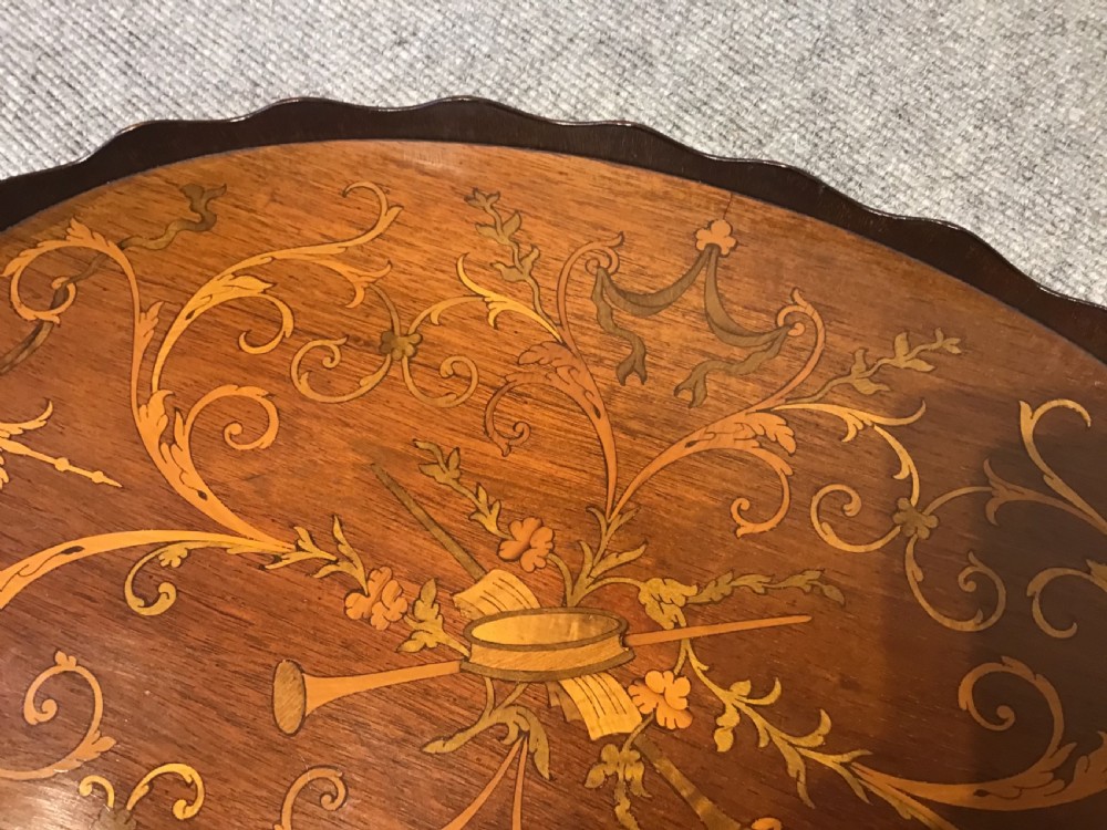 Antique inlaid mahogany tray View III
