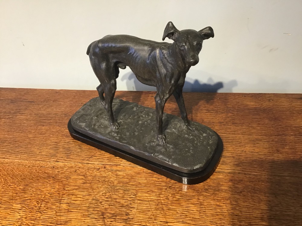 Antique bronze greyhound