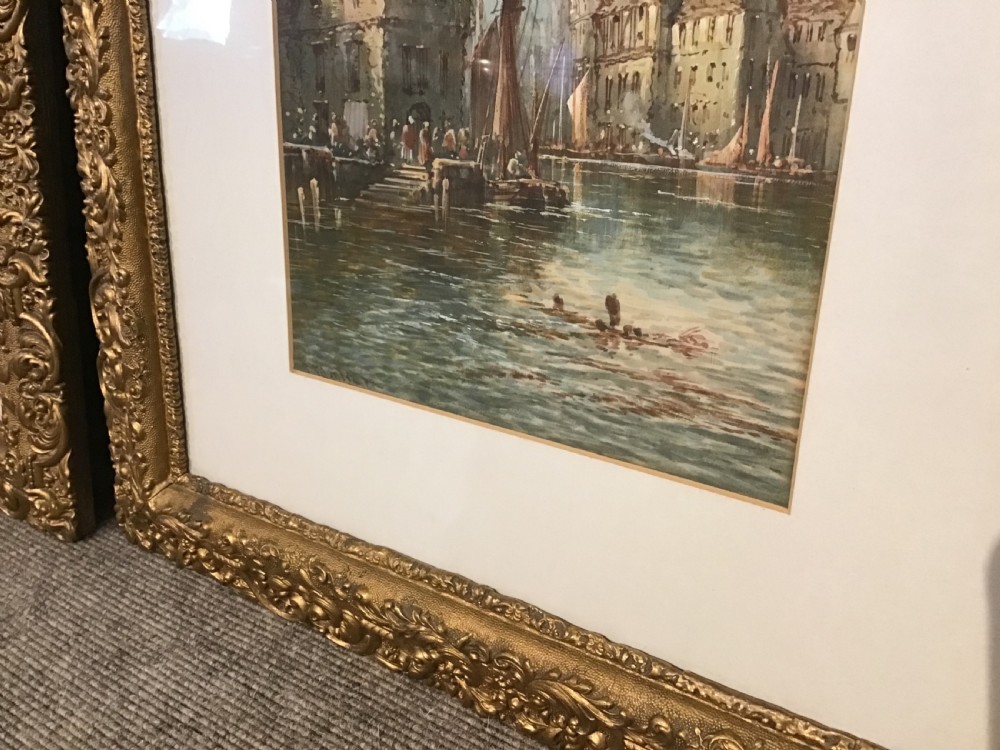 Pair of antique watercolours View III