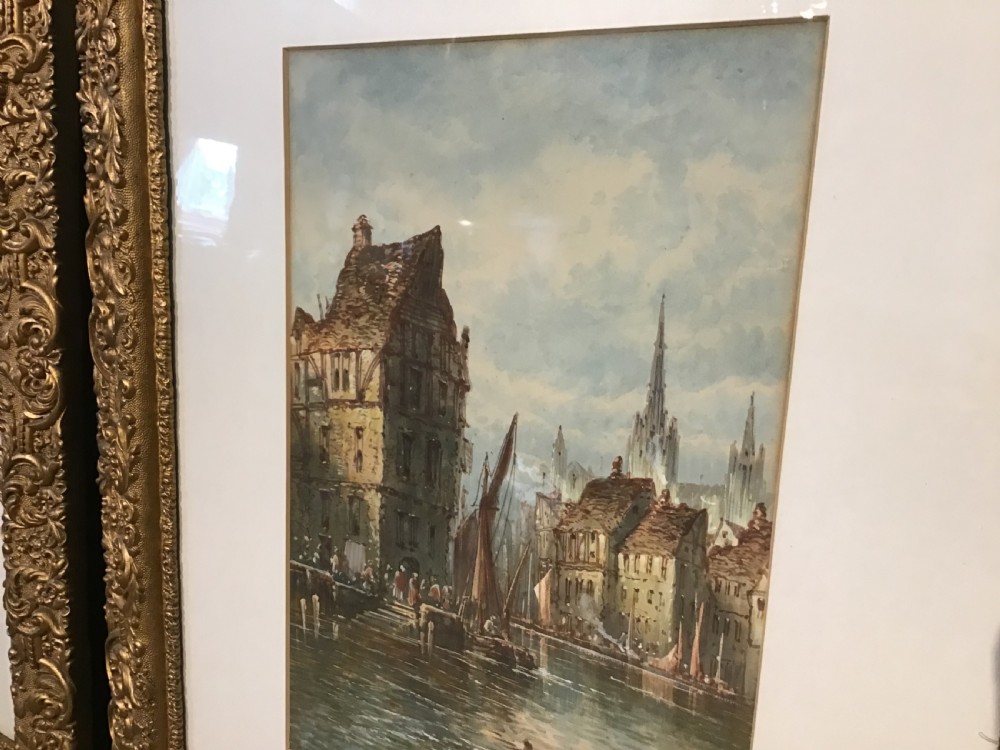 Pair of antique watercolours View IV