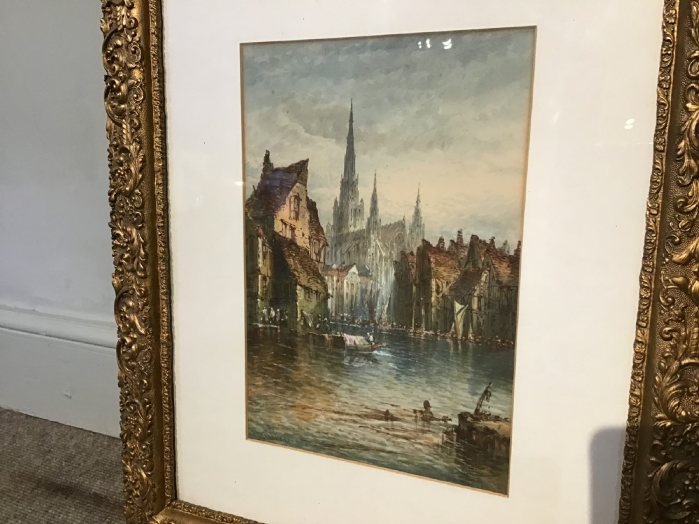 Pair of antique watercolours View VI