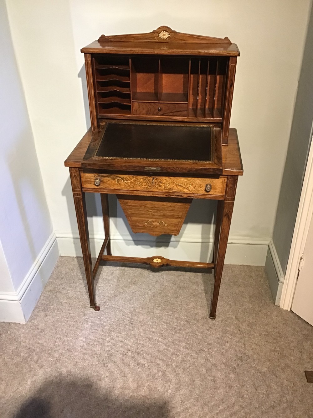 Antique ladies combination writing work table View IV