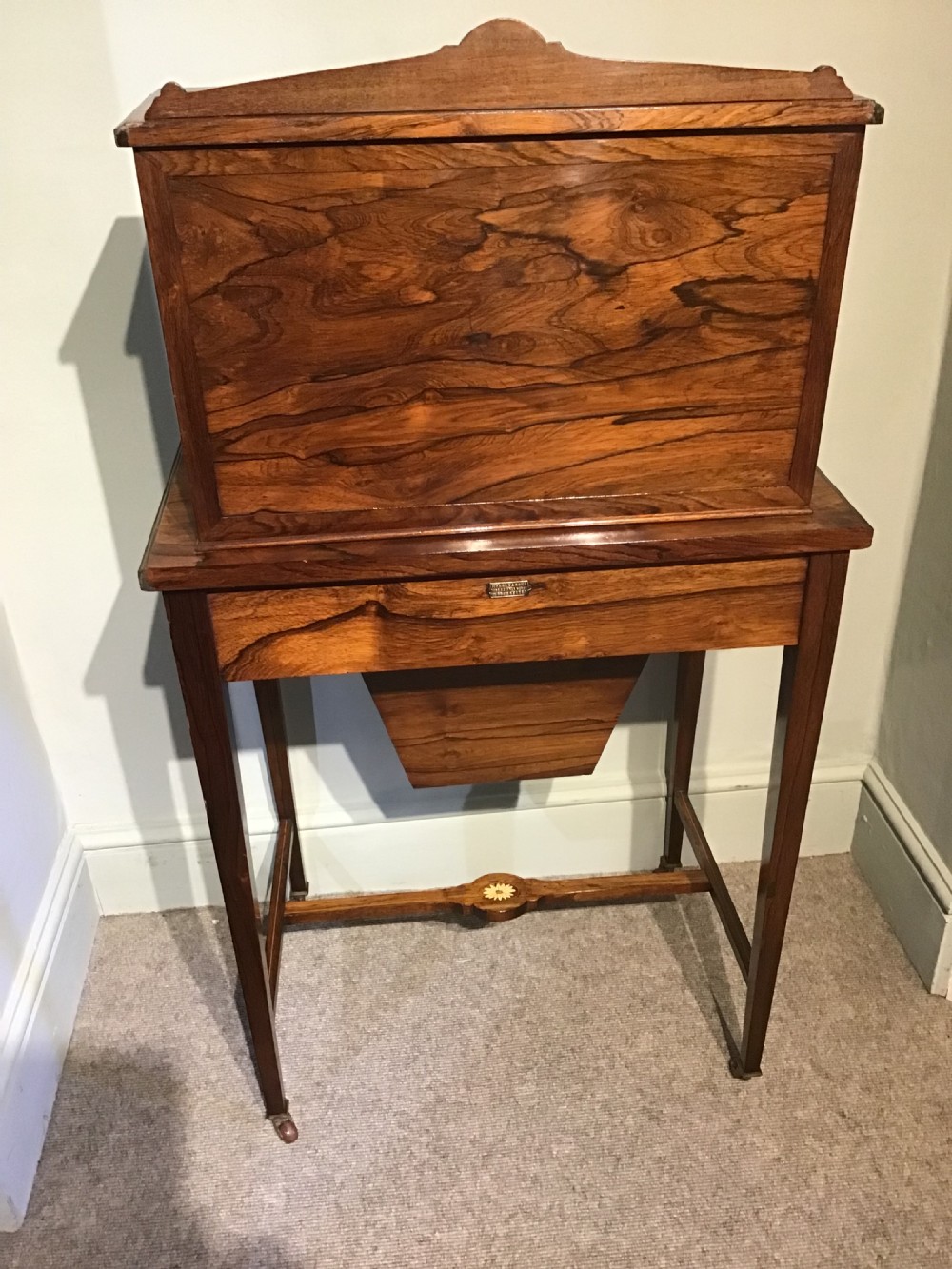 Antique ladies combination writing work table View XII