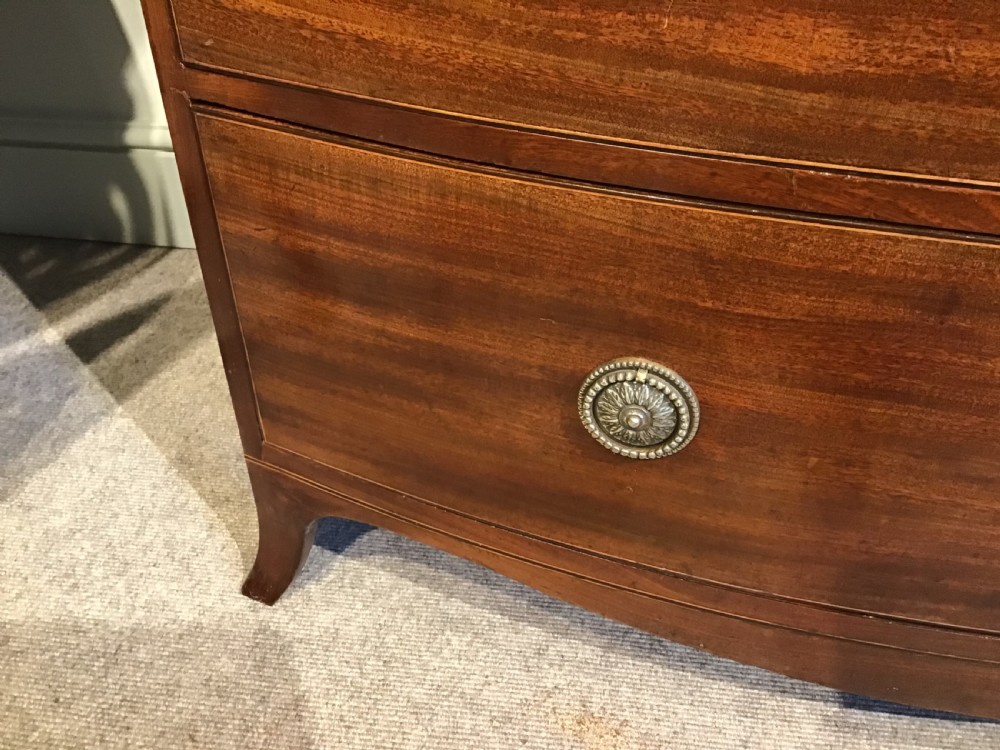 Antique mahogany bow front chest of drawers View VI