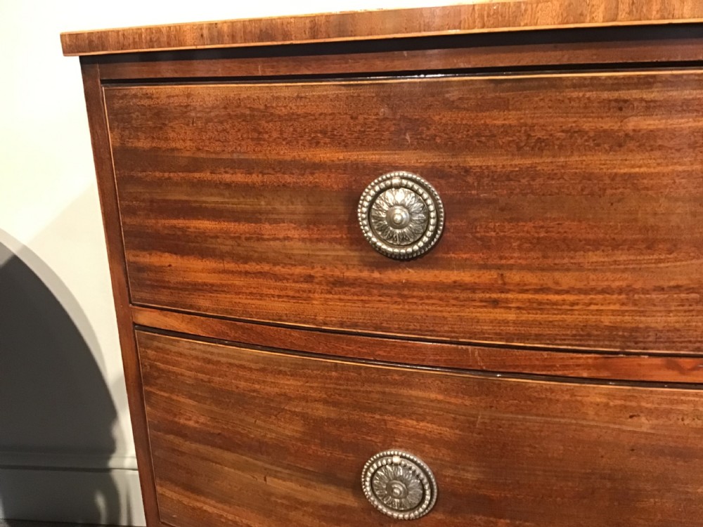 Antique mahogany bow front chest of drawers View VII