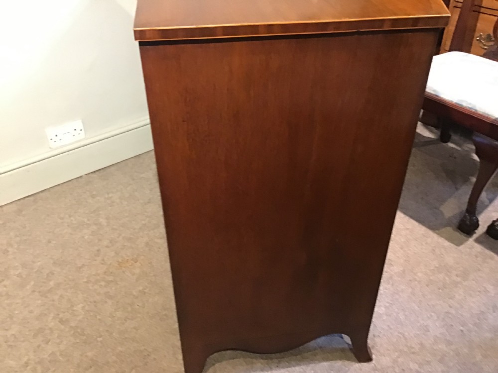 Antique mahogany bow front chest of drawers View X