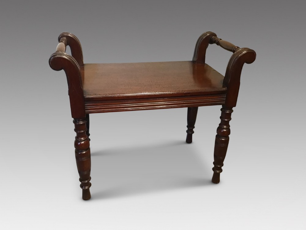 Antique mahogany hall bench