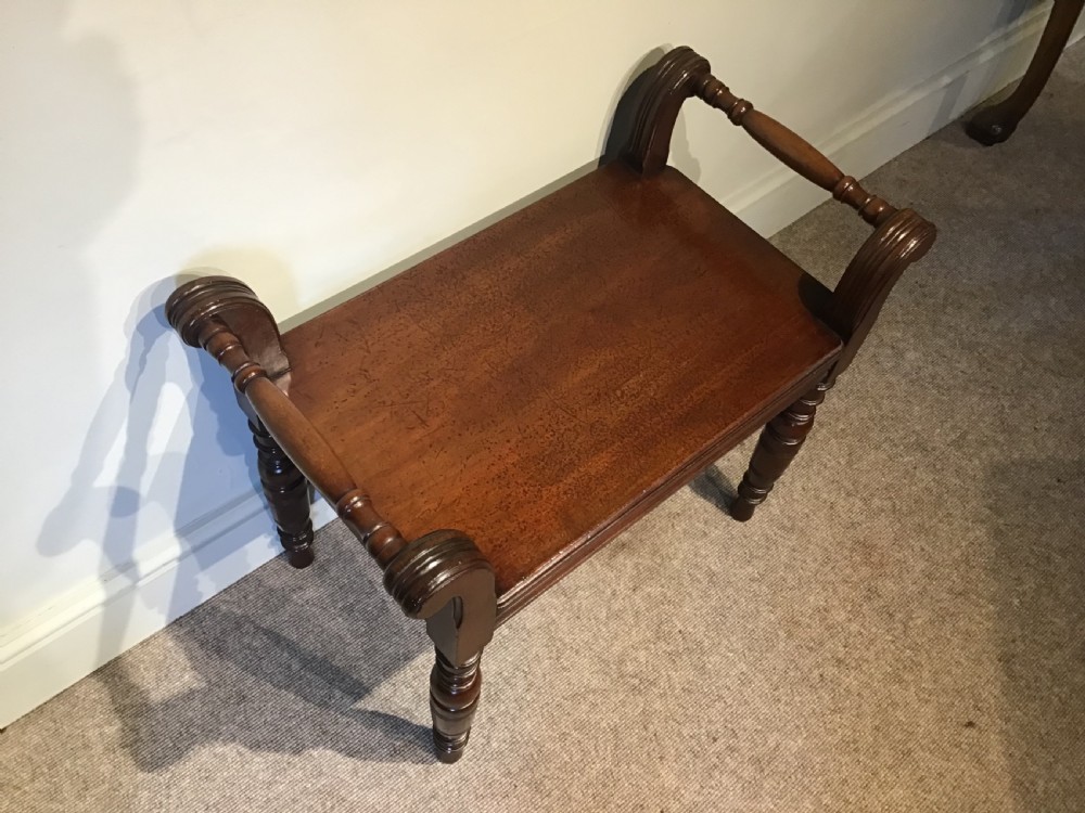 Antique mahogany hall bench View IV