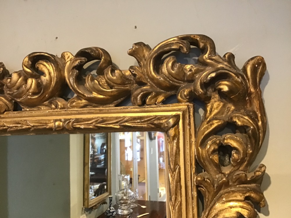 Antique carved giltwood mirror View II
