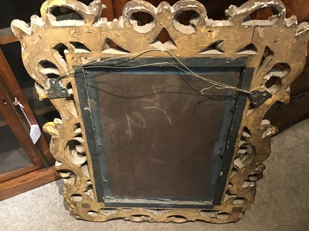 Antique carved giltwood mirror View V