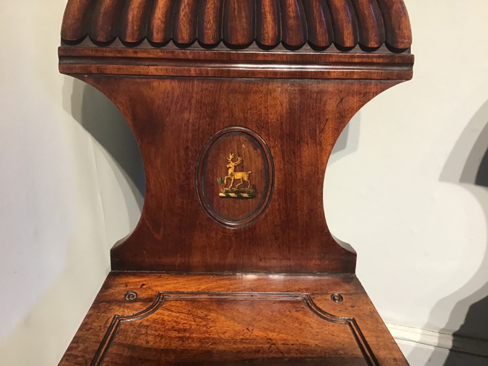Pair of antique mahogany hall chairs  View VIII