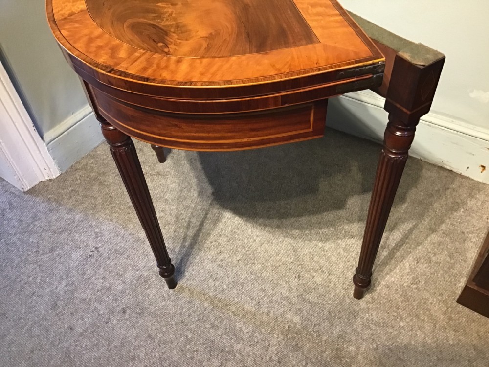Antique mahogany card table View XII