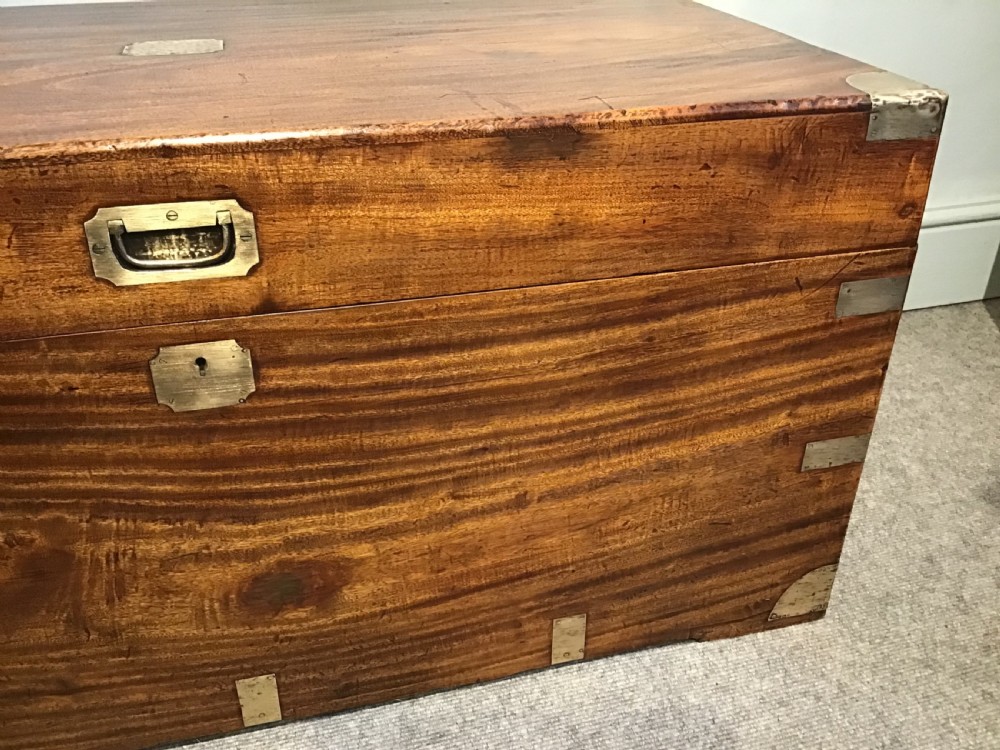 An antique campaign trunk View V