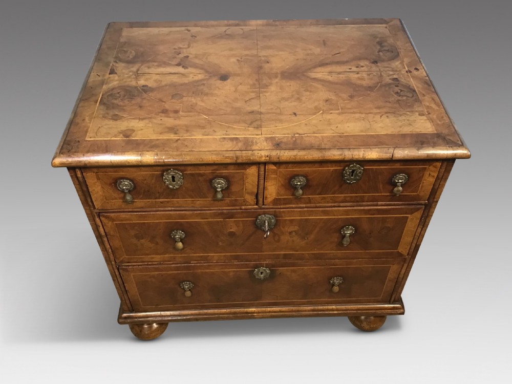 Small antique walnut chest of drawers View II