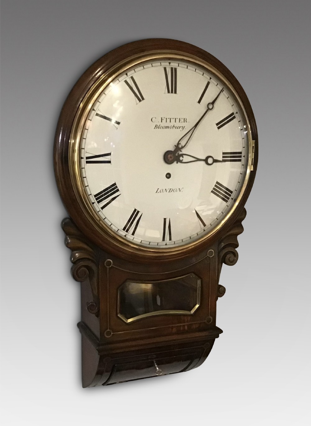 Antique mahogany wall clock