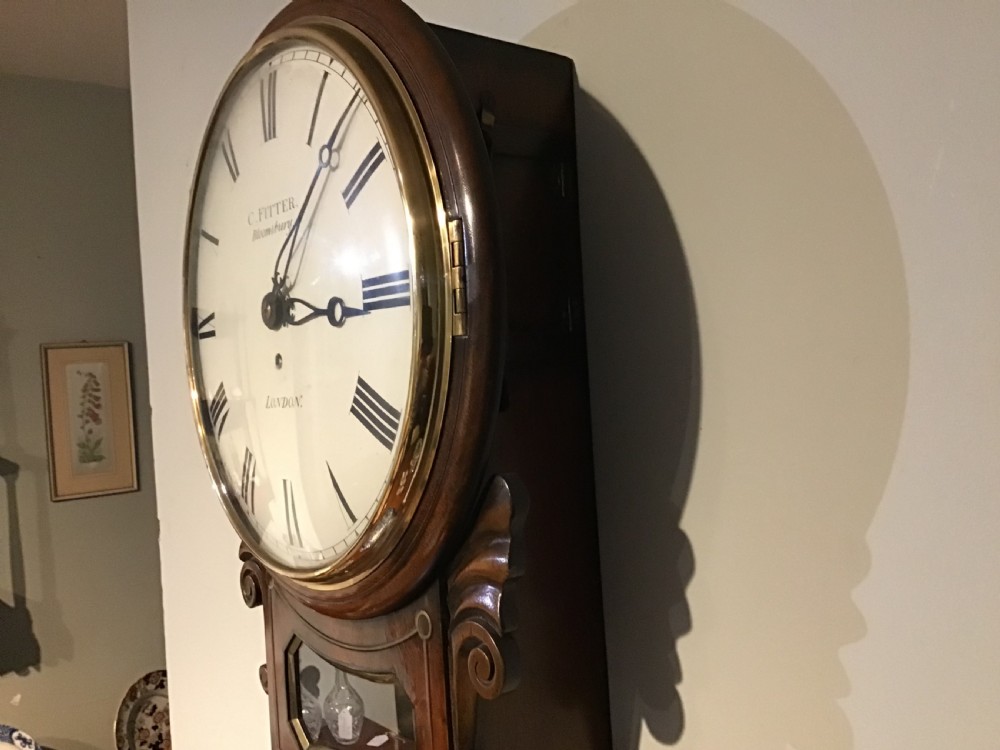 Antique mahogany wall clock View VI