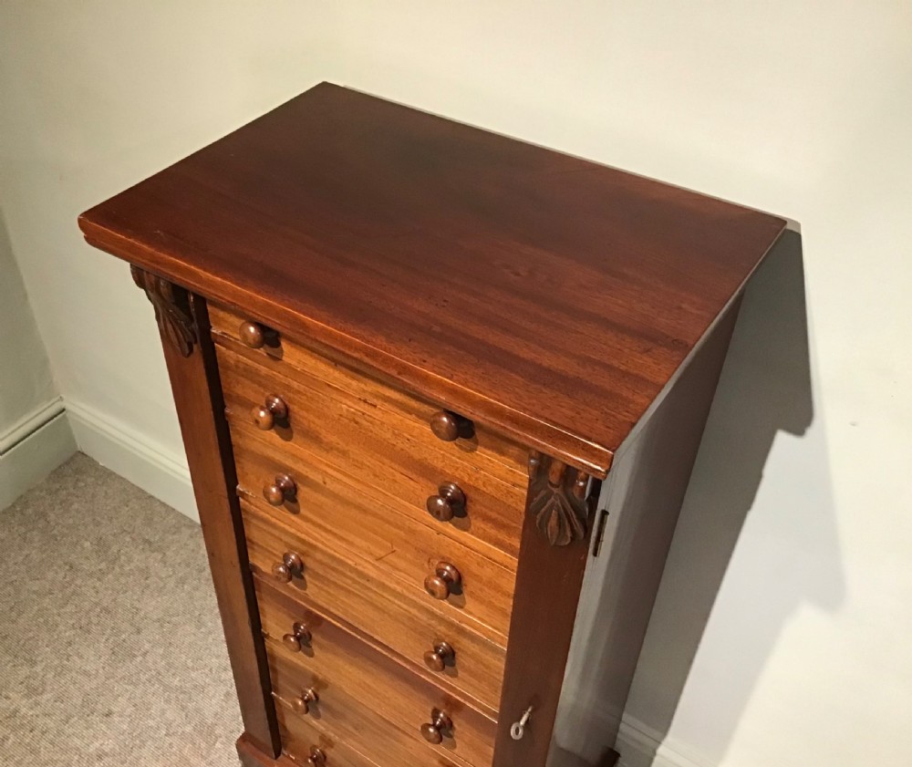 Antique mahogany Wellington chest View II