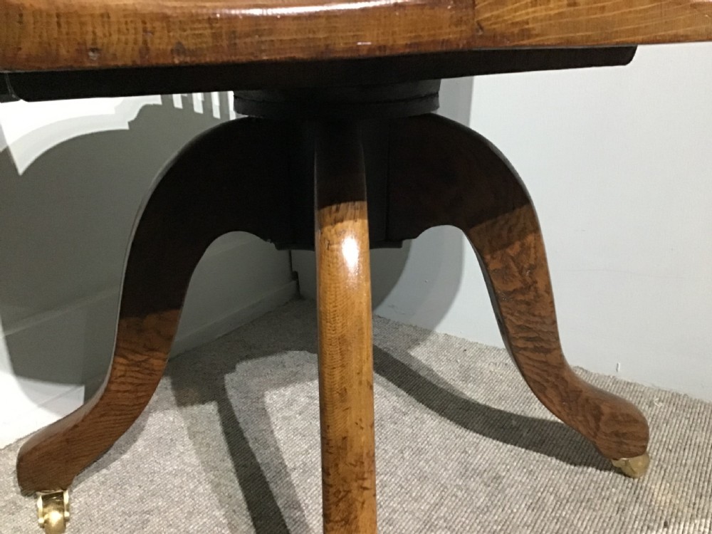 Antique oak revolving desk chair  View V