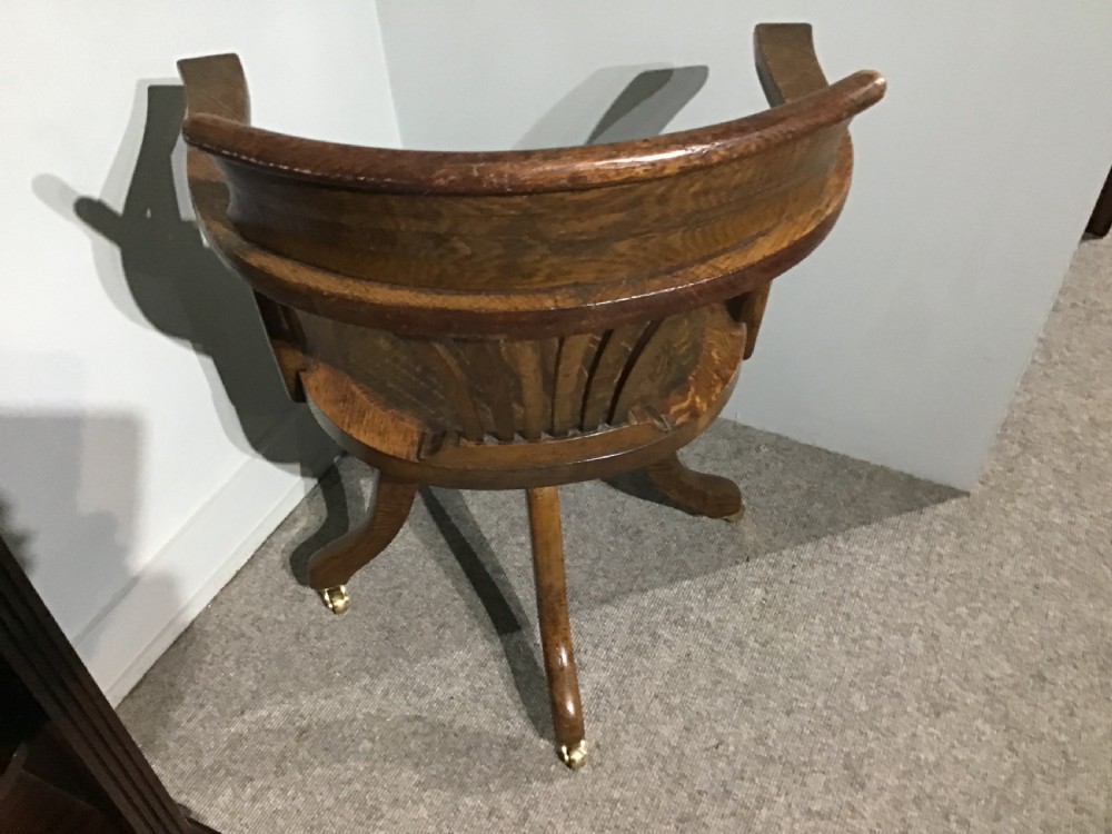 Antique oak revolving desk chair  View VI