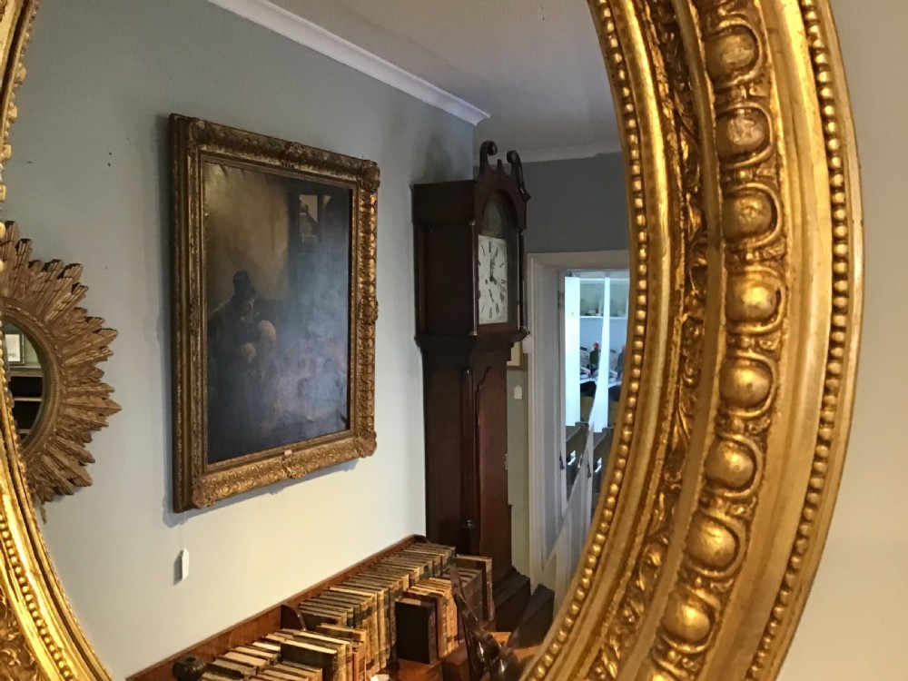 Antique oval gilt mirror View IV