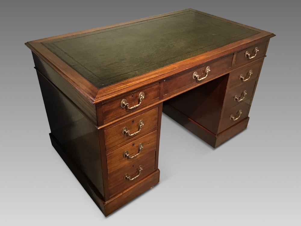 Antique pedestal desk View II
