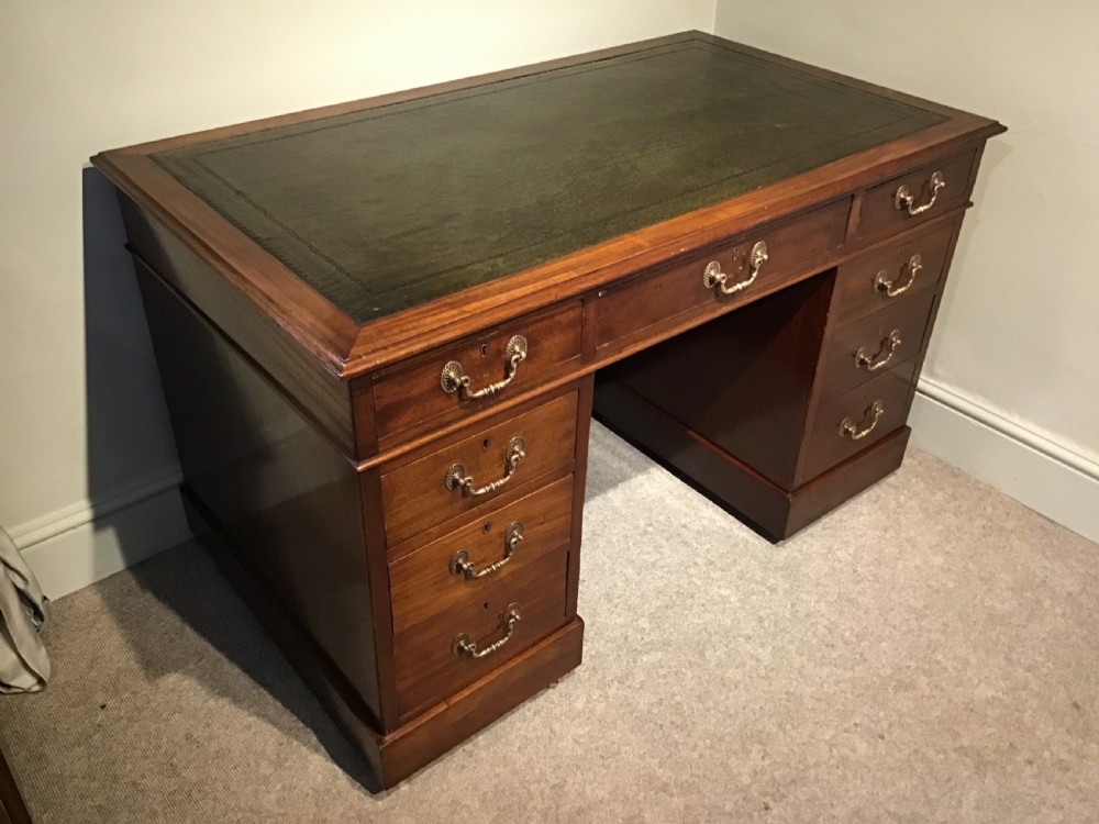 Antique pedestal desk View III