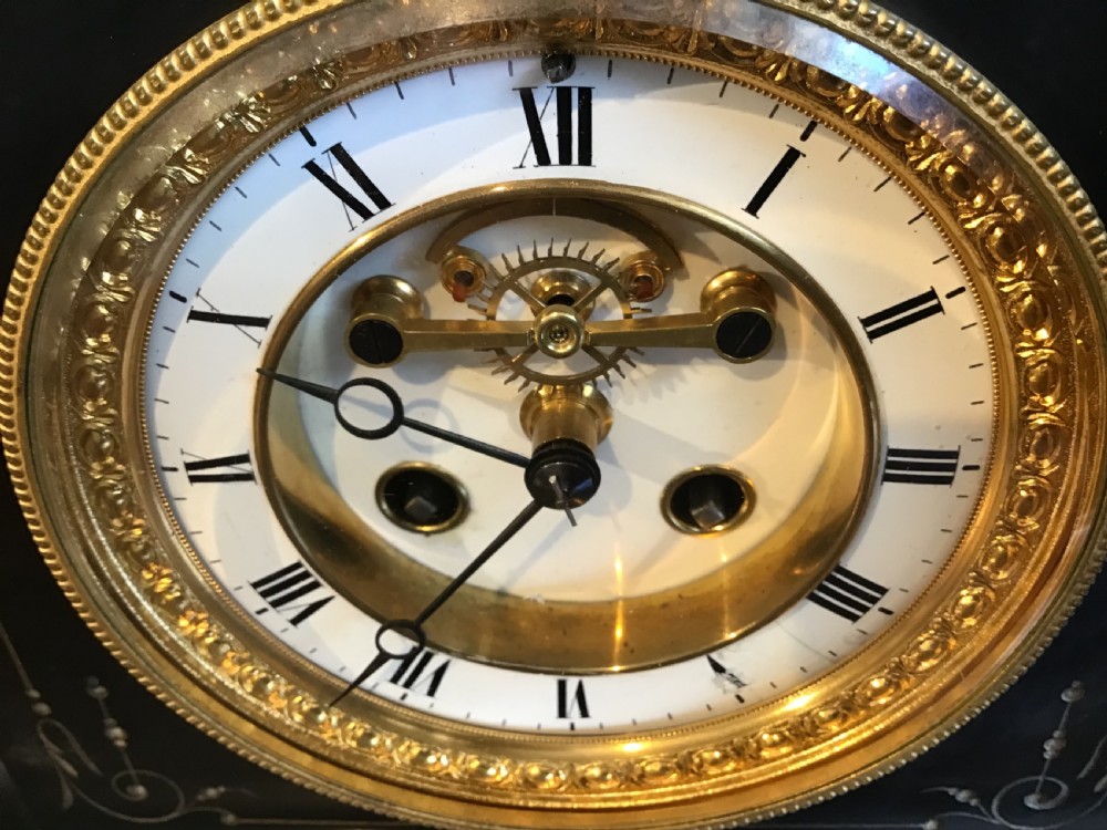 Victorian slate marble and bronze clock View V