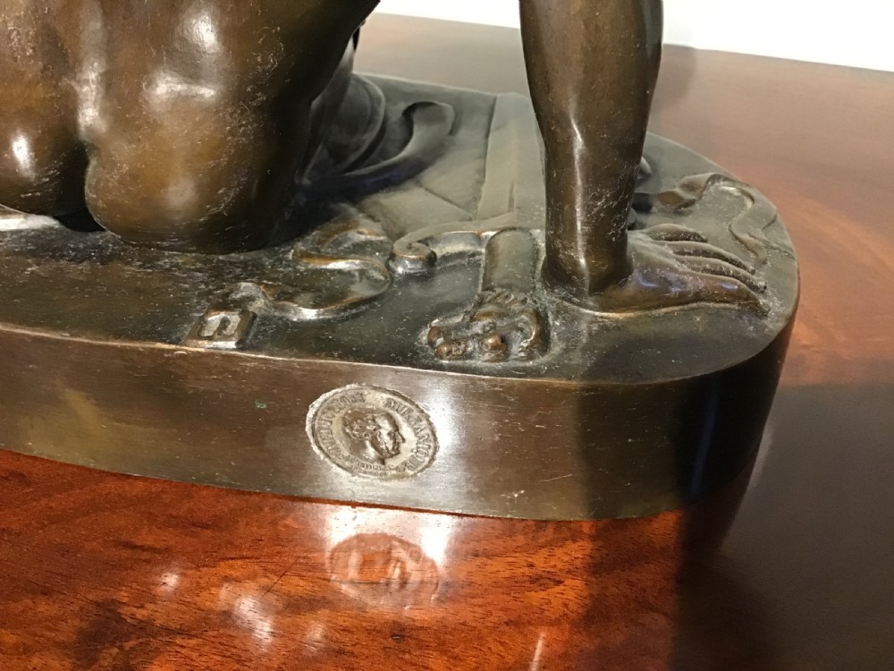 Antique bronze figure The Dying Gaul View V