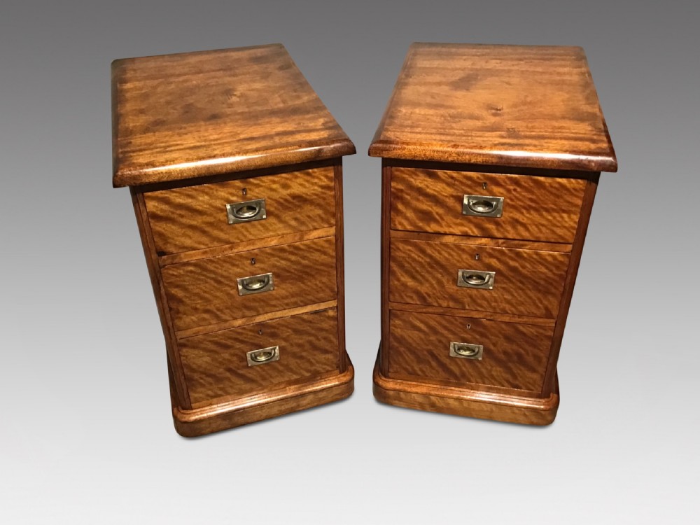 Pair of antique bedside chests