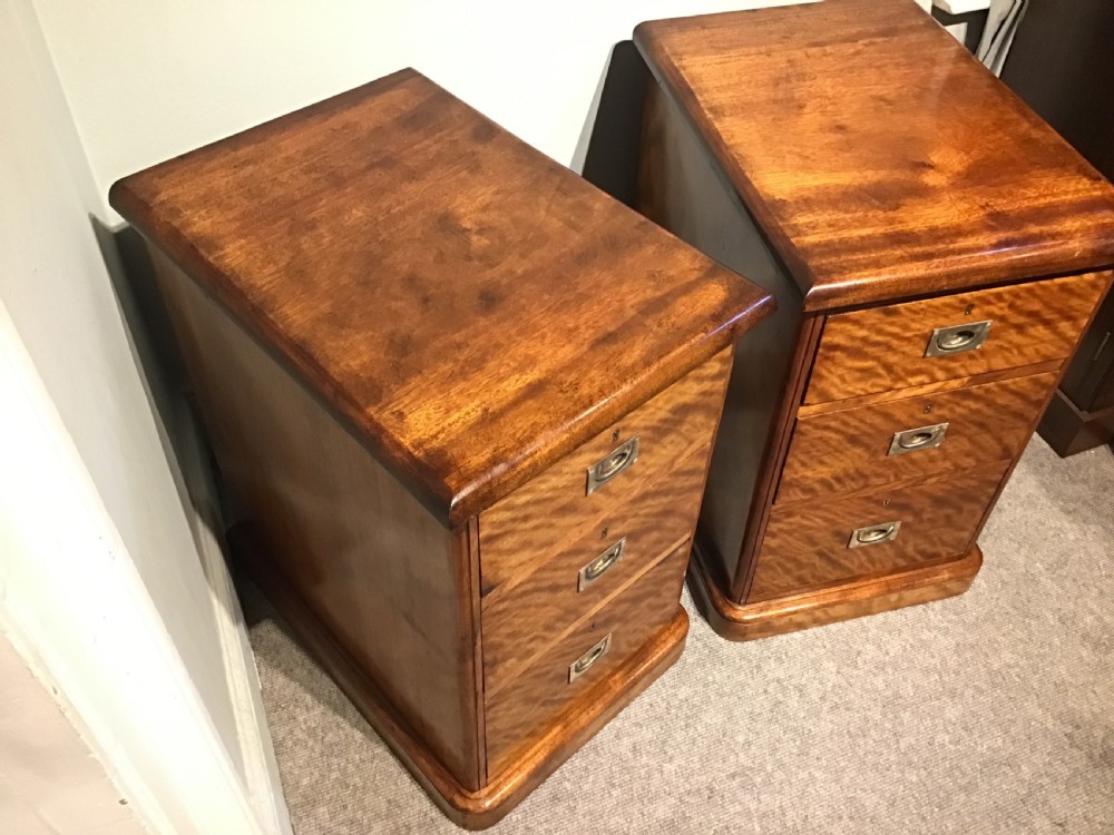 Pair of antique bedside chests View II