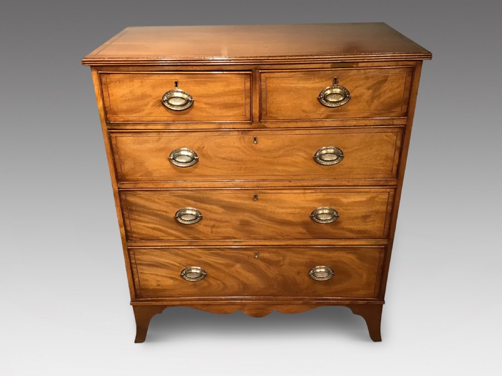 An antique mahogany chest of drawers