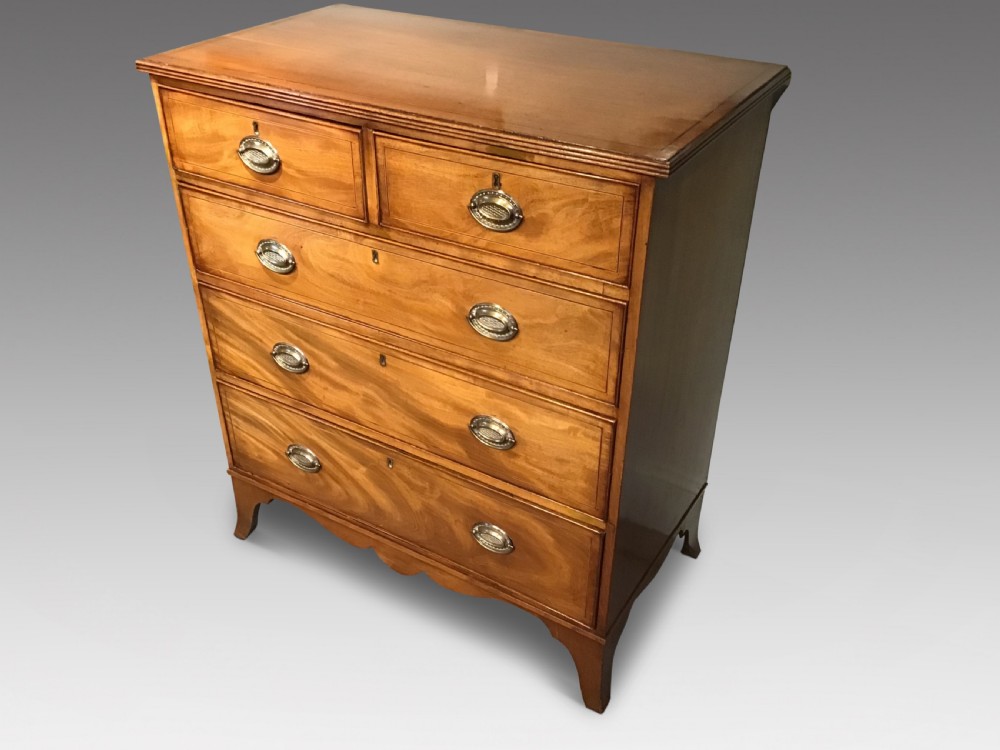 An antique mahogany chest of drawers View II