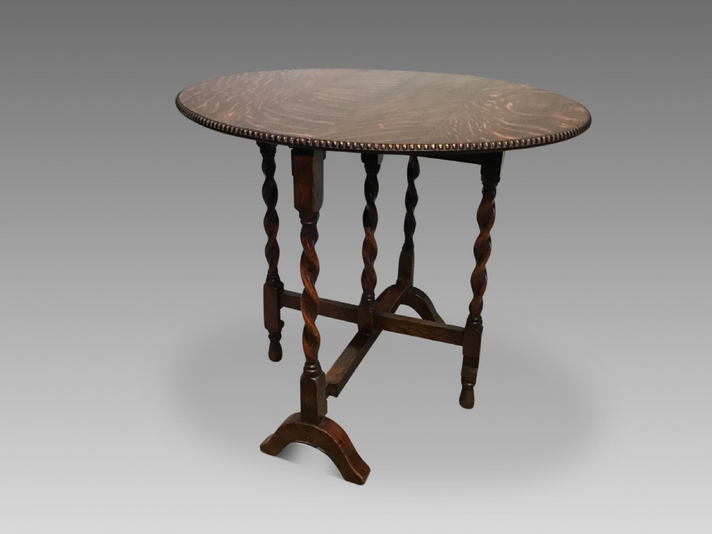 Antique oak folding table View II